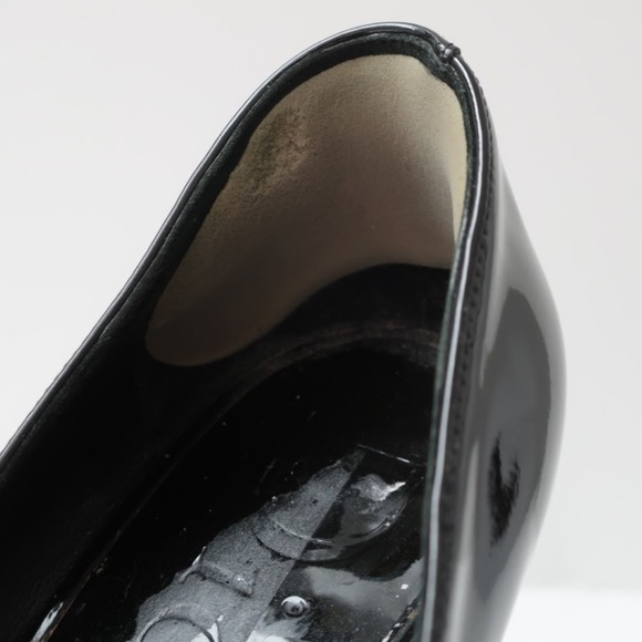 DIOR size 39 black patent peep toe PLATFORM PUMPS - Picture 10 of 12